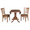International Concepts Round 42 in Dual Drop Leaf Table, 2 Emily Side Chairs, Distressed Oak, 42 in W, 42 in L, 29.5 in H K42-42DP-C617P - alternate 5